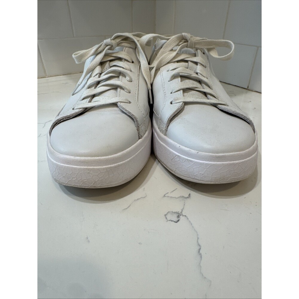 Kizik Vegas White Leather Platform Shoes Lace Up Sneakers Mens 6.5 / Womens 8 W - Picture 11 of 13